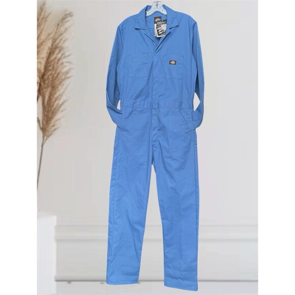 Dickies TALL Men’s Size M Long Sleeve Work Coverall Light Blue - Picture 2 of 12